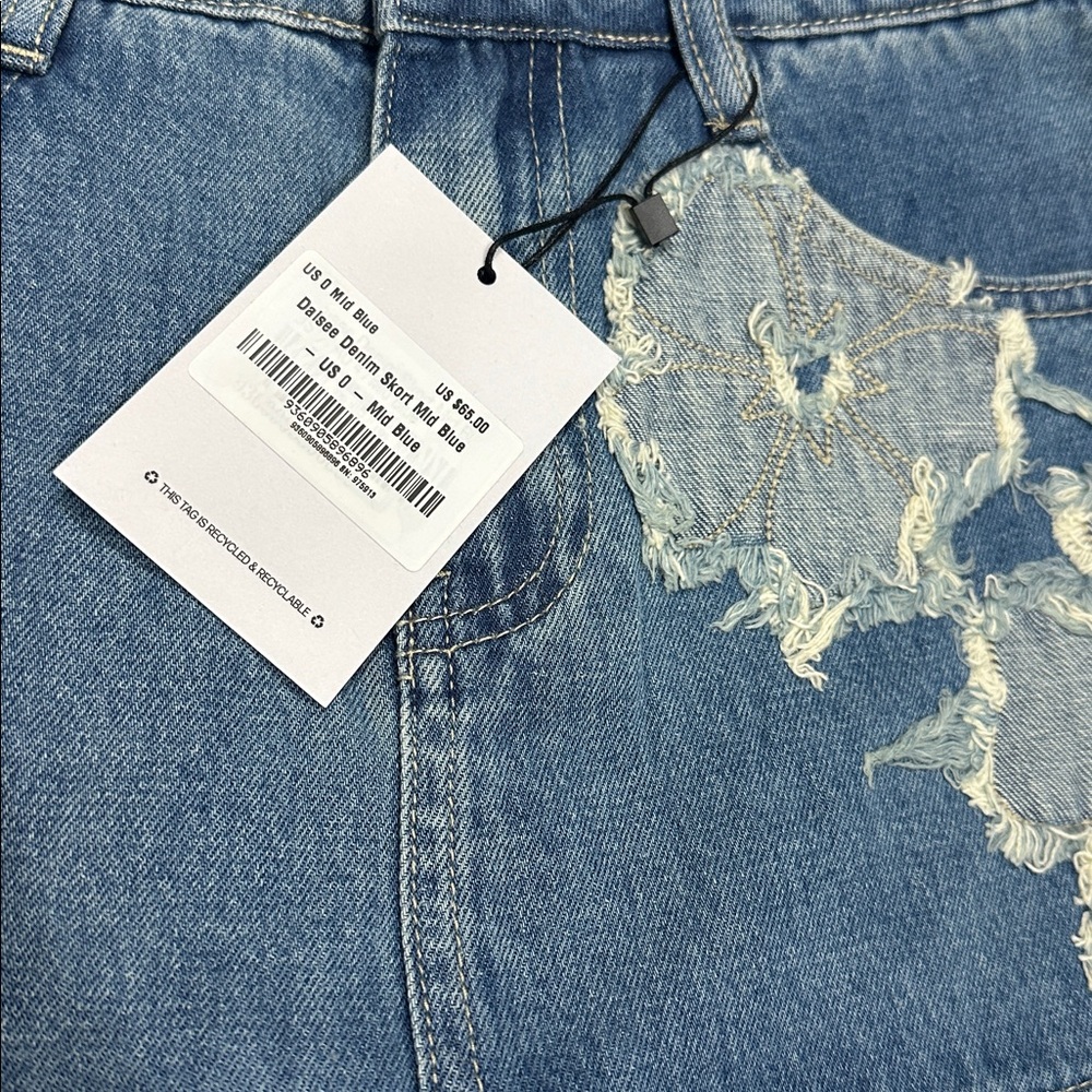 Princess Polly Daisee Denim Skort Mid Blue NWT Size‎ 0 - Picture 6 of 6